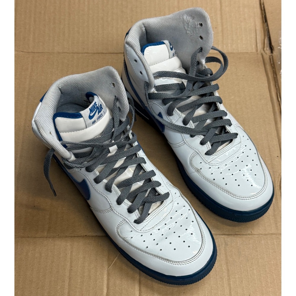 Nike Air Force 1 High Retro QS Rude Awakening White Blue AQ4229-100 Mens 10